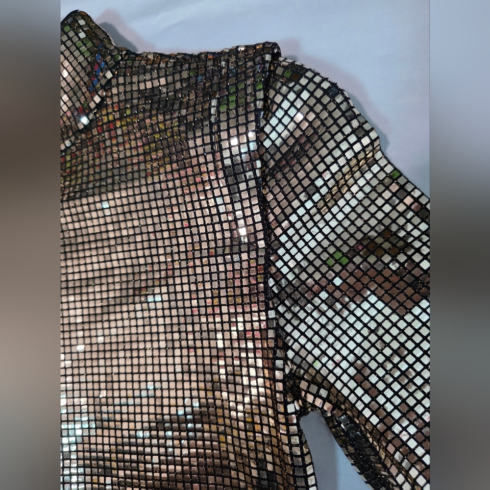 INC International Concepts Gold Metallic Mock Neck Long Sleeve Top - Size S - Picture 9 of 11